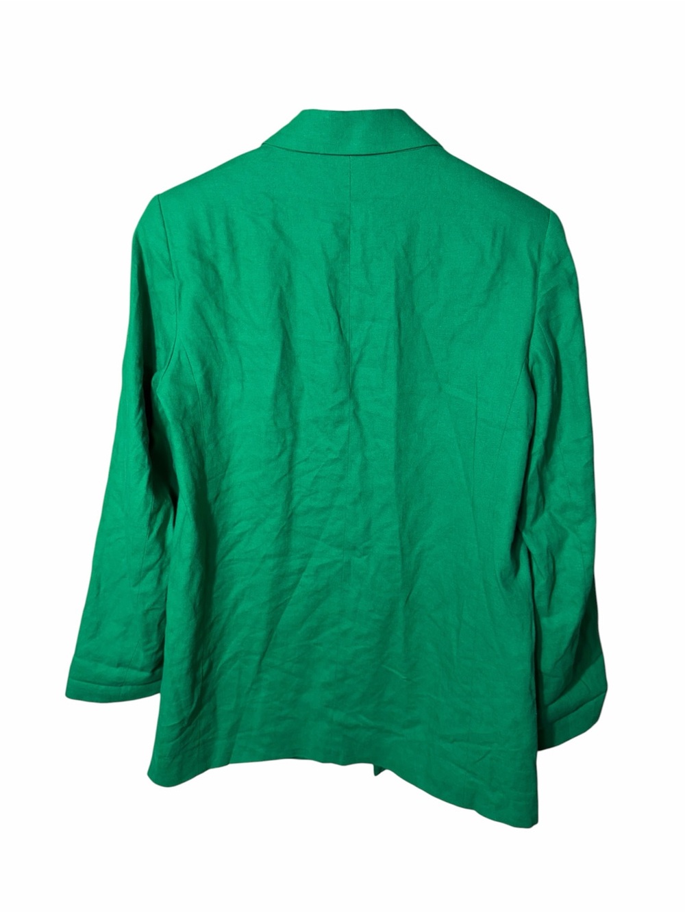 New ZARA Green Women's Oversized Blazer Jacket Linen Blend Size Medium - Picture 2 of 5